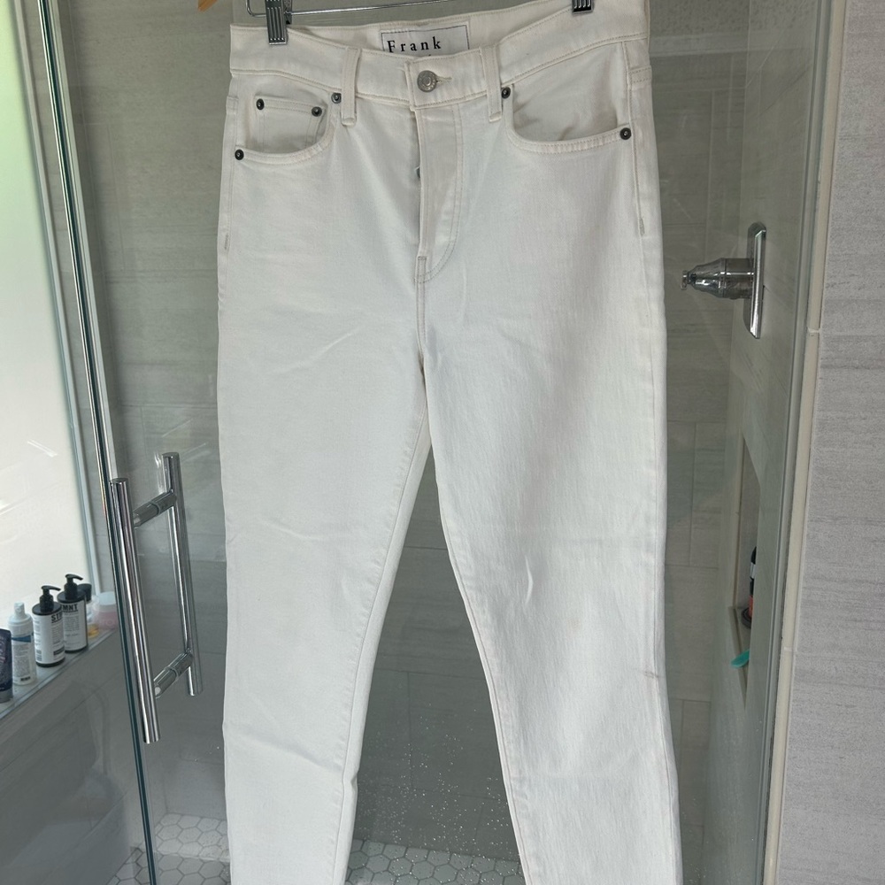 Frank & Eileen White Skinny Jeans High-Waisted